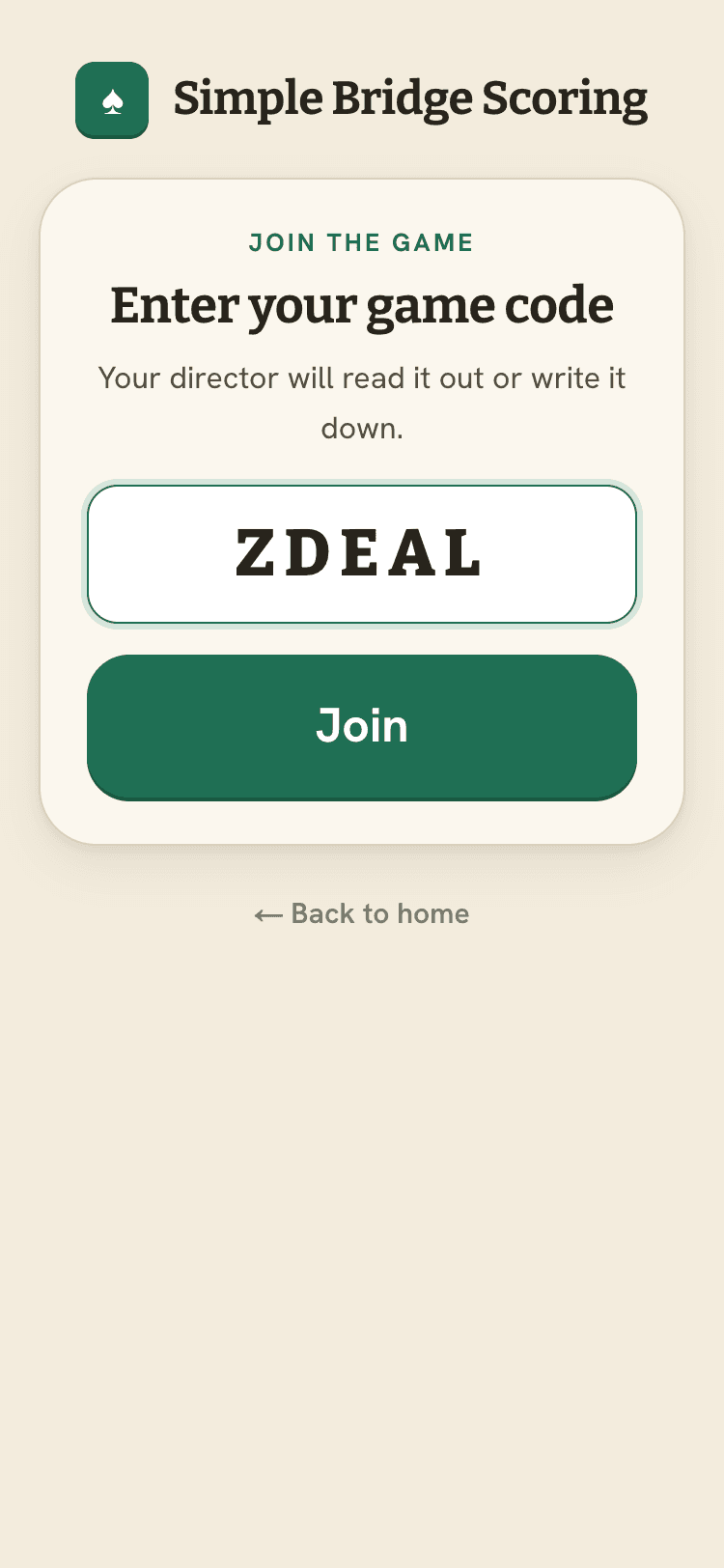 A phone joining with a five-letter game code